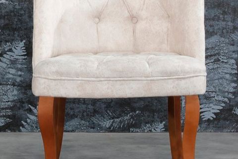 LİNDA ÇAY SETİ TEKLİ KOLTUĞU, AHŞAP AYAK, KREM