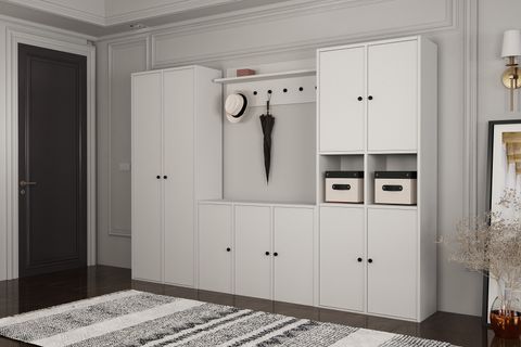 LEONARDO PORTMANTO VESTİYER 291, DOLAPLI, BEYAZ, 230 CM VST1015