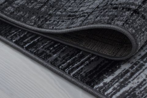 KARE DESENLİ SİYAH GRİ HALI 160X230