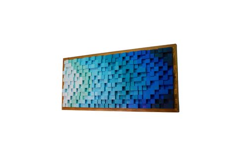 ARBE DESIGN DEEP BLUE 3D HANDMADE WOOD WALL ART AHŞAP DUVAR DEKORU, 30X66