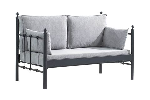 LALAS METAL SOFA SEDİR İKİLİ KOLTUK, FÜME, 70X140