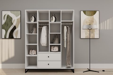 JUNE GARDIROP, 4 KAPAKLI, 2 ÇEKMECELİ, 140X50X210 CM