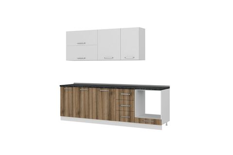 MİNAR CEMRE 255 CM MUTFAK DOLABI BEYAZ DORE 255-D6