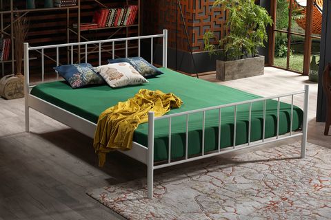 FALEZ METAL KARYOLA, BEYAZ, 140X190