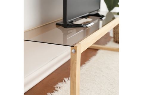 NEOSTİLL VİA CAM TV SEHPASI NATURAL AHŞAP