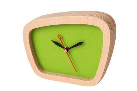 WOODESK TEMPUS AHŞAP ÖZEL TASARIM MASA SAATİ, YEŞİL