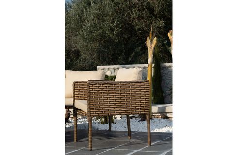 LETRA RATTAN İKİLİ BAHÇE MOBİLYASI, KAHVERENGİ