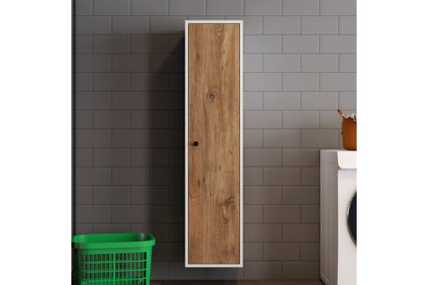 MİLA BANYO KİLERİ ÇOK AMAÇLI DOLAP,  BEYAZ CEVİZ ATLANTİK ÇAM