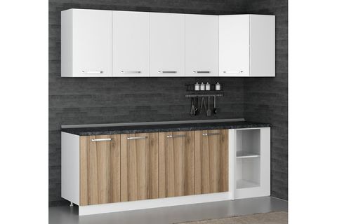 MİNAR 240CM KÖŞE MUTFAK DOLABI BEYAZ DORE K240D1