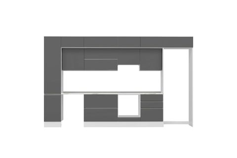 ALVİNKA 395X240 CM MUTFAK DOLABI, MBB E90B45S60 1 ANTRASİT MDF