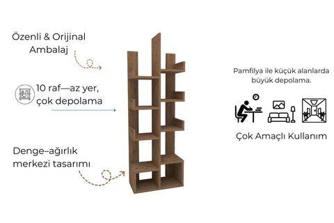 PAMFİLYA KİTAPLIK, ATLANTİK ÇAM, 10 BÖLMELİ