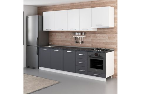 MİNAR DURU 275 CM MUTFAK DOLABI BEYAZ ANTRASİT 275-A8