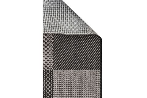 ARVEN 01  SİYAH GRİ SİSAL MODERN HALI, 80X300