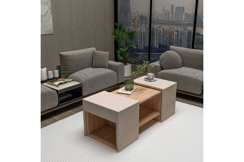 ARNETTİ SARTOS ZİGONLU ORTA SEHPA,ATLANTİK ÇAM BEJ