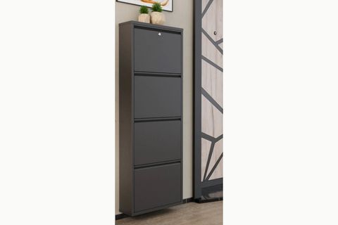 FBT KİLİTLİ METAL AYAKKABILIK, ANTRASİT, 4 KAPAKLI