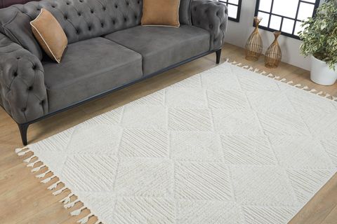 QUİNCEY BUKLELİ YUMUŞAK PELUŞ POST KREM HALI 120X170