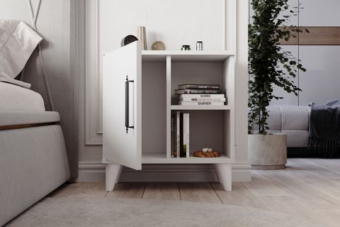 ROSE KOMODİN, MAT BEYAZ, 3 BÖLMELİ