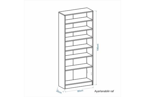 DEKOREX TEMPERLİ 2 CAM KAPAKLI KİTAPLIK, BEYAZ
