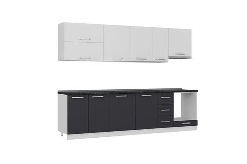 MİNAR AVANOS 290 CM MUTFAK DOLABI BEYAZ ANTRASİT 290-A8