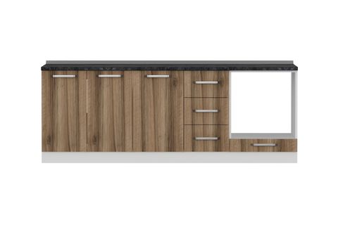 MİNAR 225 CM MUTFAK DOLABI BEYAZ DORE 225-D3-ALT MODÜL