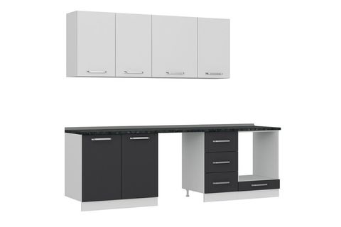 MİNAR 255 CM MUTFAK DOLABI BEYAZ ANTRASİT 255 A11