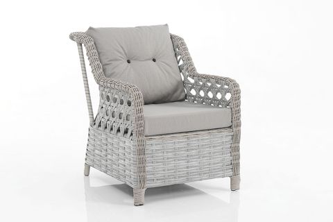 EREN RATTAN PUFLU 3+1+1 BAHÇE BALKON TAKIMI, GRİ