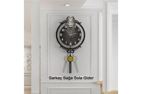 DEKORATİF SALLANIR SARKAÇLI DUVAR SAATİ, 014