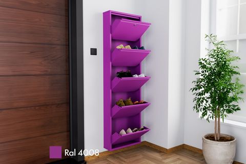 VEGA KİLİTLİ METAL AYAKKABILIK, MÜRDÜM, 5 KAPAKLI