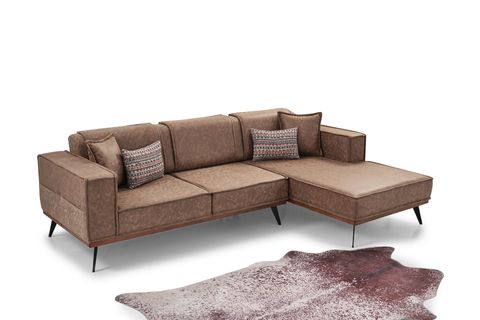YENİ LOFT NUBUK KÖŞE TAKIMI , KAHVE