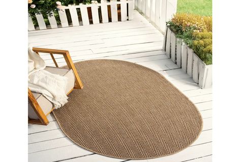 DİA ANTİBAKTERİYEL OVAL JÜT HALI, KAHVE 671 160X230 CM