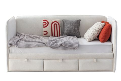 DÜNYA DÖŞEMELİ DİVAN, KREM, 90X190, KORKULUKSUZ