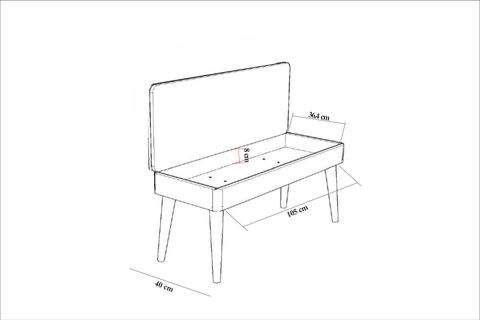 VİNA KUMAŞLI SANDIKLI BENCH, BEYAZ TAŞ RENGİ