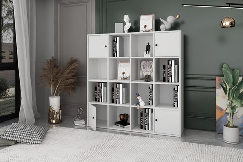 BKCONCEPT 4 KAPAKLI RAFLI KİTAPLIK, 130 CM, BEYAZ, KTP-1105-Ç