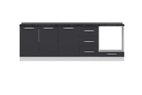 MİNAR 245 CM MUTFAK DOLABI BEYAZ ANTRASİT 245-A4-ALT MODÜL