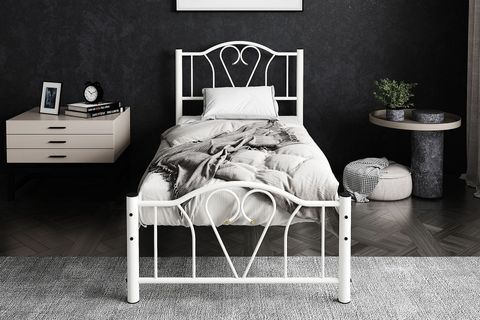 ARGİMO ORKİDE FERFORJE KARYOLA, BEYAZ, 100X200