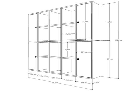 LEKSA 4 KAPAKLI RAFLI KİTAPLIK 160 CM BEYAZ KTP-1143-Ç