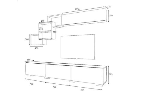 FREE TV ÜNİTESİ, 210 CM