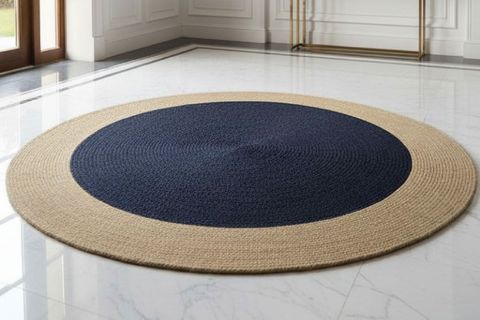 KONTRAST YUVARLAK MODEL HALI, SİYAH NATURAL, 120 CM