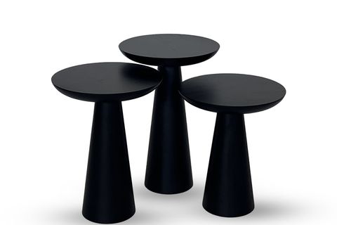 ZİGON MANTAR SEHPA MUSHROOM, ÜÇLÜ, SİYAH