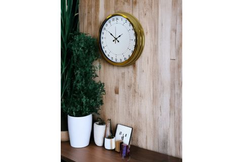 GOLD METAL 24 SAAT GÖSTERGELİ ÖZEL TASARIM DUVAR SAATİ 40 CM