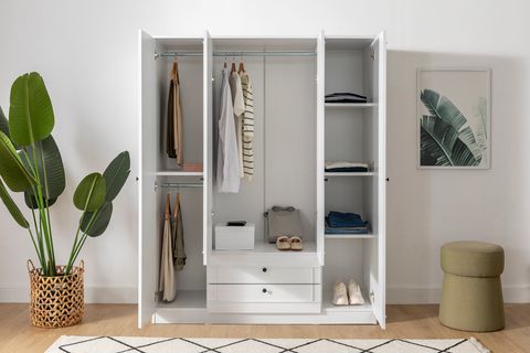 LİA GARDIROP 4 KAPAKLI, BEYAZ, 180 CM
