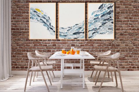 DERİN MAVİ TABLO SETİ, 50X70