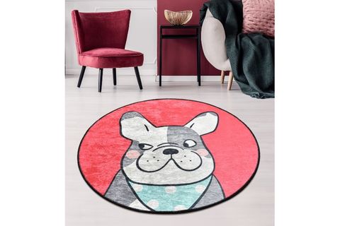 CHİLAİ HOME HAPPY DOGS PİNK DJT ÇAP DEKORATİF HALI 100 CM