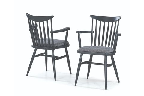 RETRO SABİT MASA + DÖŞEMELİ SANDALYE, GRİ ANTRASİT, 125X80