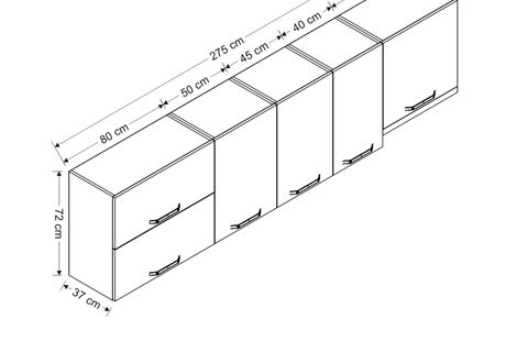 MİNAR 275 CM MUTFAK DOLABI BEYAZ 275-B5-ÜST MODÜL