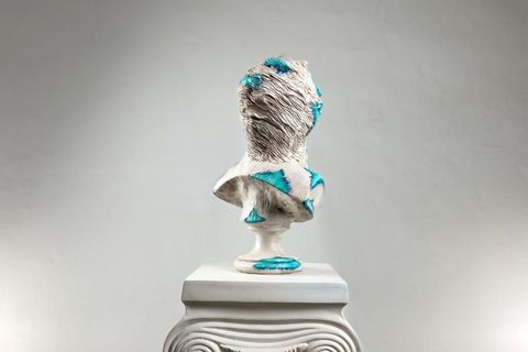 POSEIDON BLUE CORAL POP ART DEKORATİF ROMA YUNAN HEYKELLERİ