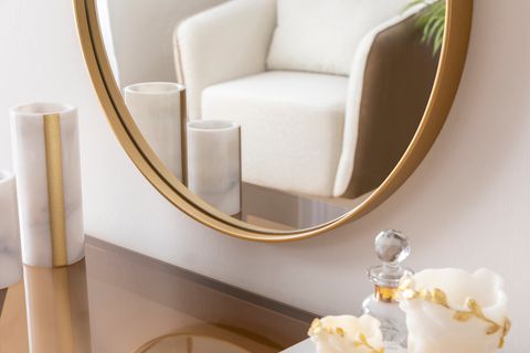 OTTO ASU ÜÇLÜ YUVARLAK AYNA SETİ, GOLD, 90X90