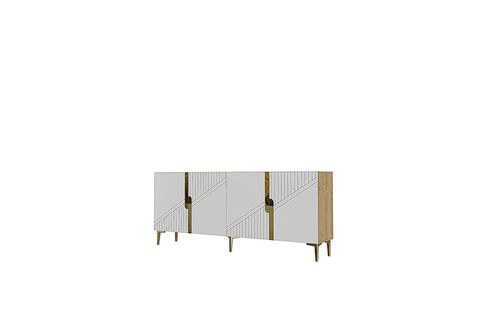 EVVA KONSOL VE TV SEHPASI, SAFİRMEŞE BEYAZ GOLD, 180 CM