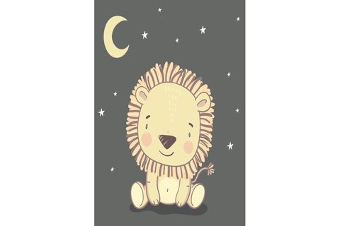 JUNGLE HALI ASLAN DESENLİ GRİ ZEMİN  UNİSEX ÇOCUK ODASI HALISI 120X175