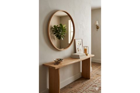 CİRCLE DUVAR AYNASI, MEŞE, 70 CM